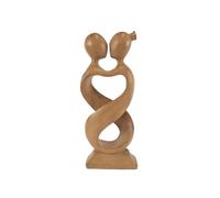 Coco Papaya Statue Abstraite Couple Amour Infini 30cm en Bois | Unique et Inoubliable
