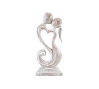 Coco Papaya Statue Abstraite Couple en Fusion 30cm en Bois | Noces de Bois