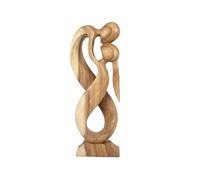 Coco Papaya Statue Abstraite Couple Enlacé à l'Infini 50cm en Bois | Cadeau d'amour