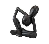 Coco Papaya Statue Abstraite Le Penseur 30cm en Bois Noir