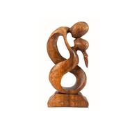 Coco Papaya Statuette Couple Amoureux Union Infinie 20cm en Bois | Cadeau Romantique