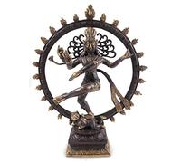 Coco Papaya Statuette Shiva Nataraja en Laiton 35cm. Artisanat Asiatique.