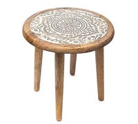 Coco Papaya Table d'Appoint ou Porte-Plante en Bois Motif Mandala 30cm