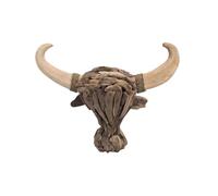 Coco Papaya Tête de buffle en bois flotté 50cm. Décoration murale.