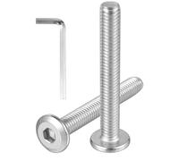 COCO Park Lot de 10 vis à tête plate à tête plate M6-1,0 x 80 mm avec boulons hexagonaux en acier inoxydable 304 18-8, boulons à tête fraisée à filetage complet