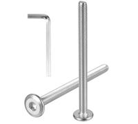 COCO Park Lot de 10 vis à tête plate à tête plate M8-1,25 x 100 mm avec boulons hexagonaux en acier inoxydable 18-8 (304) pour connecteur de meubles, entièrement filetés