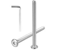 COCO Park Lot de 10 vis à tête plate M6-1,0 x 120 mm avec clé hexagonale, acier inoxydable 304 18-8, boulons à tête fraisée à filetage complet