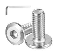 COCO Park Lot de 20 vis à tête plate à tête plate M8-1,25 x 12 mm avec boulons hexagonaux en acier inoxydable 18-8 (304) pour connecteur de meubles, entièrement filetés