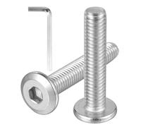 COCO Park Lot de 20 vis à tête plate M6-1,0 x 35 mm avec clé hexagonale, acier inoxydable 304 18-8, boulons à tête fraisée à filetage complet