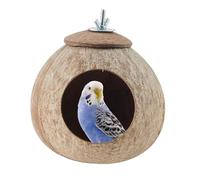 Coco Shell Bird House, Parrot Coco Nest Hut Natural Coco Husk Birds Resting