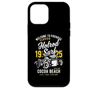 Cocoa Beach Florida Retro Hotrod Surf Design vieilli Coque pour iPhone 12 mini