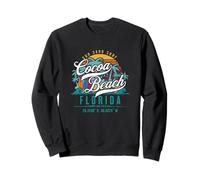 Cocoa Beach Floride Rétro Soleil Sable Surf Surf Palmiers Sweatshirt
