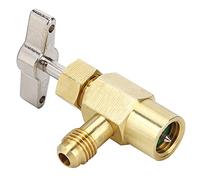 Cocoarm 1/2ACME T Forme de Réfrigérant Valve d'ouvre-Bouteille R134A Outil de Réfrigération Haute Performance de Scellage en Laiton Construction en Acier Inoxydable avec Poignée Ergonomique pour Le
