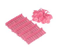 Cocoarm 100 Ensembles d'étiquettes d'oreille de Bétail Numérotées en PP 5,3 X 1,8 Cm avec épingles 'étiquette pour l'identification des Vaches, des Porcs et des Moutons, Gestion des (PINK)