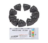 Cocoarm 10Pcs Inserts de Tournage en Carbure, Insert de Tour CNC Revêtu WCMX pour Outil de Tournage de Tour Indexable, Coupe Tranchante, Résistance à l'Usure, Boîte en Plastique pour Acier, Acier
