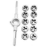 Cocoarm 11 Pcs Tap et Die Set Fin Screw Taping Kit avec Précision CNC Usinage et Structure en Acier de Roulement Industriel pour Application Polyvalente, Taraudage Plus Fluide