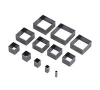 Cocoarm 12Pcs Moules de Découpe en Cuir Carrés, Emporte-pièce en Acier Allié avec 12 Tailles de 5mm à 60mm pour Tissu, Argile, Caoutchouc, Cuir, Loisirs Créatifs