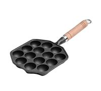 Cocoarm 14 Holes Takoyaki Maker Pan Takoyaki Grill Pan Nonstick Cast Iron Octopus Meat Balls Mold Maker with Detachable Handle for Home Kitchen Cooking