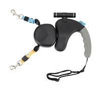 Cocoarm 2 Laisse Rétractable pour Chien, 360° Rotation sans Enchevêtrement Double Tête avec LED, pour Petits et Moyens Chiens de Moins de 50lb (Black)