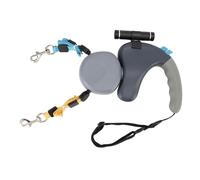 Cocoarm 2 Laisse Rétractable pour Chien, 360° Rotation sans Enchevêtrement Double Tête avec LED, pour Petits et Moyens Chiens de Moins de 50lb (Grey)