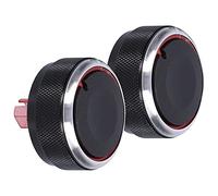 Cocoarm 2 Pièces Bouton de Climatisation en Alliage d'aluminium Bouton de Climatisation de Voiture de Remplacement Ajustement Direct Poignée Hachurée Croisée de Commande de ABS pour RIO K2 KX ROCSS