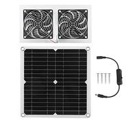 Cocoarm 25W Kit Ventilateur Solaire, Panneau Solaire Ventilateur D'Extraction Ventilation avec Design Double Étanche IPX65 pour Poulailler Serre Grange Grenier