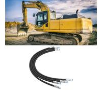 Cocoarm 2Pcs Vanne à 3 Voies, Bloc de Connexion Auxiliaire Hydraulique pour Mini-Pelle 1-2 Tonnes, avec Tuyaux Souples de 31 Pouces pour Travaux de Construction, Fermes, Jardins