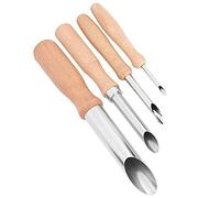 Cocoarm 4 Pcs Poterie Argile Outils en Céramique Sculpture Outils Rond Trou Coupe-boue Ensemble 4 Tailles avec Tube en Métal et Manche en Bois pour Artistes Potiers étudiants