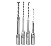Cocoarm 4 Pièces de Mèches à Trou carré 1/4 5/16 3/8 1/2 Ensemble de Ciseaux à Mortaiser pour Bois avec Rainures en U pour Copeaux et Traités Thermiquement pour Outils Manuels de