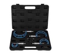 Cocoarm 4Pcs Jeu de Micromètres Extérieurs, 0-4 Pouces Graduation 0,0001 Pouce Outil de Machiniste Ensemble de Micromètres Prècis En Alliage Tête En Carbure Sonde En Acier Inoxydable