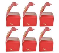 Cocoarm 50 Pièces Boîte à Bonbons de Mariage Carrée Boîte à Chocolat en Carton avec Ruban doré Pliable Style Européen pour les Mariages Anniversaires Fêtes Bijoux de Bonbons (Grandes plumes d'or