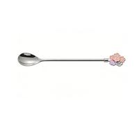 Cocoarm 5Pcs Long Handle Coffee Spoon Set, Polished 304 Stainless Steel Dessert Spoons with Mirror Finish, for Home Kitchen Party Use, Size 7.76x1.10in (法语翻译如下) 5 Cuillères à café à (SILVER)