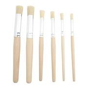 Cocoarm 6PCS Pochoirs Pinceaux à Peinture Manche en Bois Set de Brosses à Poils Naturels pour Aquarelle Acrylique Gouache Art Peinture Artisanat avec Double Anneaux Bouclés