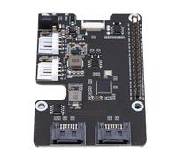 Cocoarm Adaptateur PCIe vers Serial ATA 2 Ch, Adaptateur PCB PCI Express vers 2 Ch Serial ATA avec Ports 3.0 Indicateurs LED EEPROM, pour Extension de Stockage Rasp Pi 5