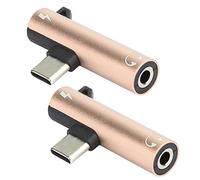 Cocoarm Adaptateur Type C 2 en 1, Prise Casque 3,5 Mm et Port de Charge | Câble vers 3,5 mm, construction en alliage d\'aluminium, charge et écoute simultanément, pour téléphones Moto Z et LeEco