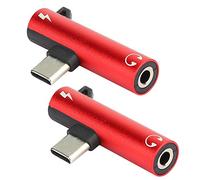 Cocoarm Adaptateur Type C 2 en 1, Prise Casque 3,5 Mm et Port de Charge | Câble vers 3,5 mm, construction en alliage d\'aluminium, charge et écoute simultanément, pour téléphones Moto Z et LeEco