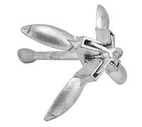 Cocoarm Ancre Pliable Ancre de Bateau Pliante en Acier au Carbone 1,5 Kg 4 Flukes Conception Compacte Maintien Stable Rangement Facile pour Kayak Canoë Jet Ski Voilier Petite Motomarine (Argent