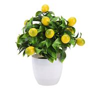 Cocoarm Arbre Artificiel de Citronnier en Pot de 24 Cm avec Fruits, Faux Citronnier pour Décoration D'Intérieur et D'Extérieur, Bureau, Mariage, Jardin