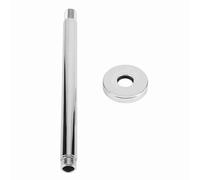 Cocoarm Bâle de Douche en Acier Inoxydable, chromé Monteur de Tuyau de Douche Rond à Plaquette pour la Piste de Douche de Plafond de Salle de Bain avec G1 / 2 "Fil Easy (10 pouces)