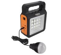 Cocoarm Banque D'énergie Solaire 6000mAh, Lumière du Panneau de Phare Brillant avec 3 Ampoules Poignée Portable Générateur Solaire, 1463g Banque de Batterie Solaire pour le Camping