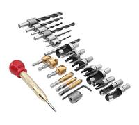 Cocoarm Bit de Forage du Bois, Bit de Foret de Coupe de Bougie en Bois, Outils de Chanfréage en Acier à Grande Vitesse avec de Forage de Compteur pour le Travail du, Ensemble de 8 Pcs