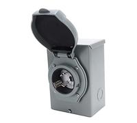 Cocoarm Boîte d'entrée de Puissance de Générateur 50A Boîte d'entrée de Puissance en Alliage 'Aluminium 12500W 125 250V NEMA 3R avec Couvercle à Ressort de Lumière Verte Grand Espace de Câblage