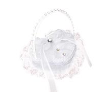 Cocoarm Boîte Oreiller Anneau Blanc, Porte-Alliance de Mariage Oreiller D'Alliance Nuptiale en Tissu Premium pour de Fiançailles ou de Mariage (2)