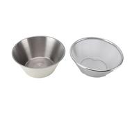 Cocoarm Bol à Passoire, Bol à Mélanger Profond en Acier Inoxydable 304 avec Passoire Microporeuse, 14,5 X 6,5 Cm, Empilable pour Laver les Pâtes de Riz, les Petits Grains et les Fruits en Cuisine en