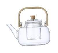 Cocoarm Bouilloire en Verre Transparent de 1000 Ml, sans Danger pour la Cuisinière, Bouilloire à thé en Verre Borosilicate avec Infuseur Amovible, sans Danger pour le Brassage de Fruits