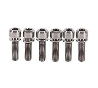 Cocoarm Boulons de Tige de Titane Boulons de Vélo M5 X 18 Mm pour Les Vélos de Route VTT avec Laveuses 6pcs Trois Couleurs Options (Ti)