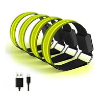 Cocoarm Bracelet LED, USB Band de Réflexion Rechargeable Bande de sécurité Réglable des Brassards avec 3 Modes à L'épreuve des éclaboussures pour le Jogging à Cyclisme en Plein Air (YELLOW)