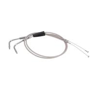 Cocoarm Câble d'accélérateur de Moto en Acier Inoxydable, Câble d'accélérateur de Remplacement étendu de 90 Cm, Paquet de 2 pour les Pilotes XL883 Heritage avec Finition Noire ou Argentée (SILVER)