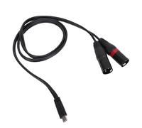Cocoarm Câble de Type C vers Double XLR, Cordon en PVC avec Prise Plaquée or, Répartiteur USB C vers XLR Mâle en Y, Portée de Canal de 2 M pour Téléphone, Tablette, Ordinateur Portable vers
