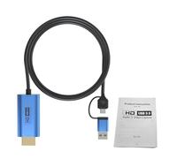 Cocoarm Câble HD vers Type C Carte de Vidéo USB 3.0 Coque en Aluminium Entrée 4K Sortie 1080P Câble de 2 M pour Le Streaming en Direct, l'enseignement de l'enregistrement de Jeux sur Ordinateur et